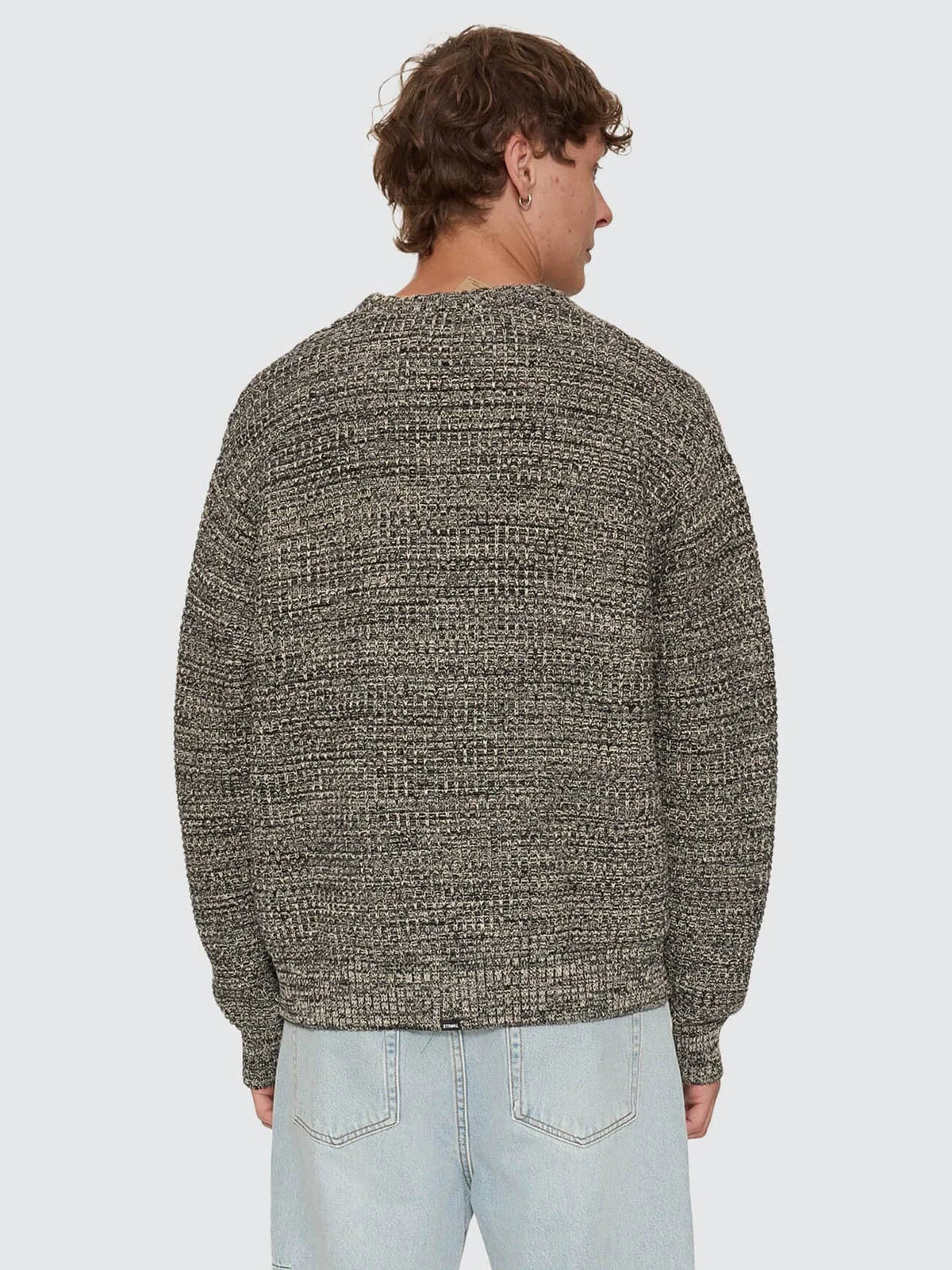Thrills Union Box Crop Crew Knit - Carbon Marle