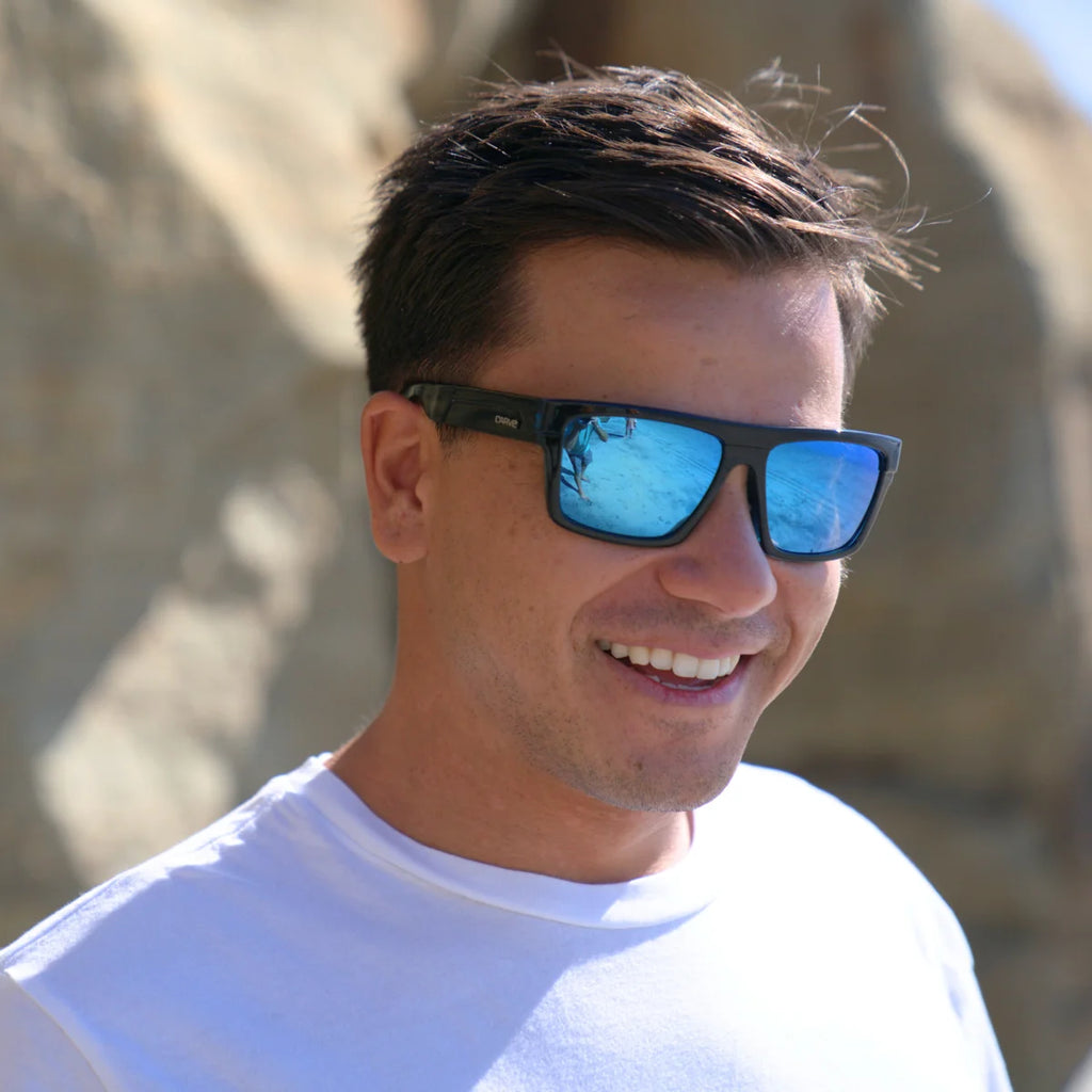 Carve Volley Polarized Iridium Gloss Black / Blue Frame Sunglasses