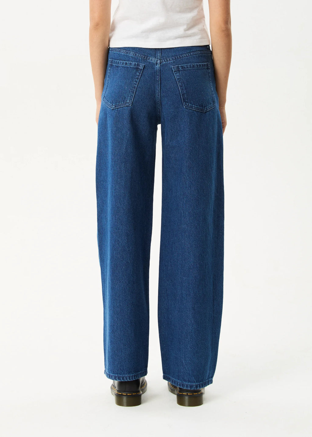 Afends Bella Denim Wide Leg Baggy Jean Authentic Blue
