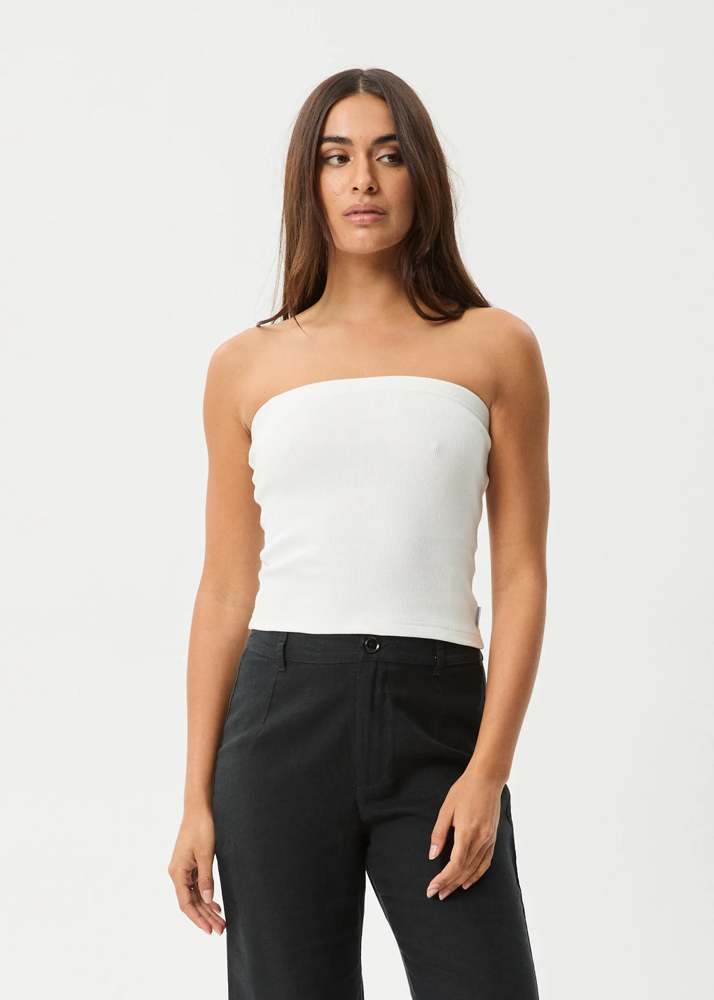 Afends Jamie Rib Tube Top - White