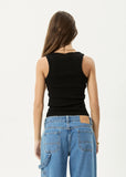 Afends Layden Rib Singlet - Black