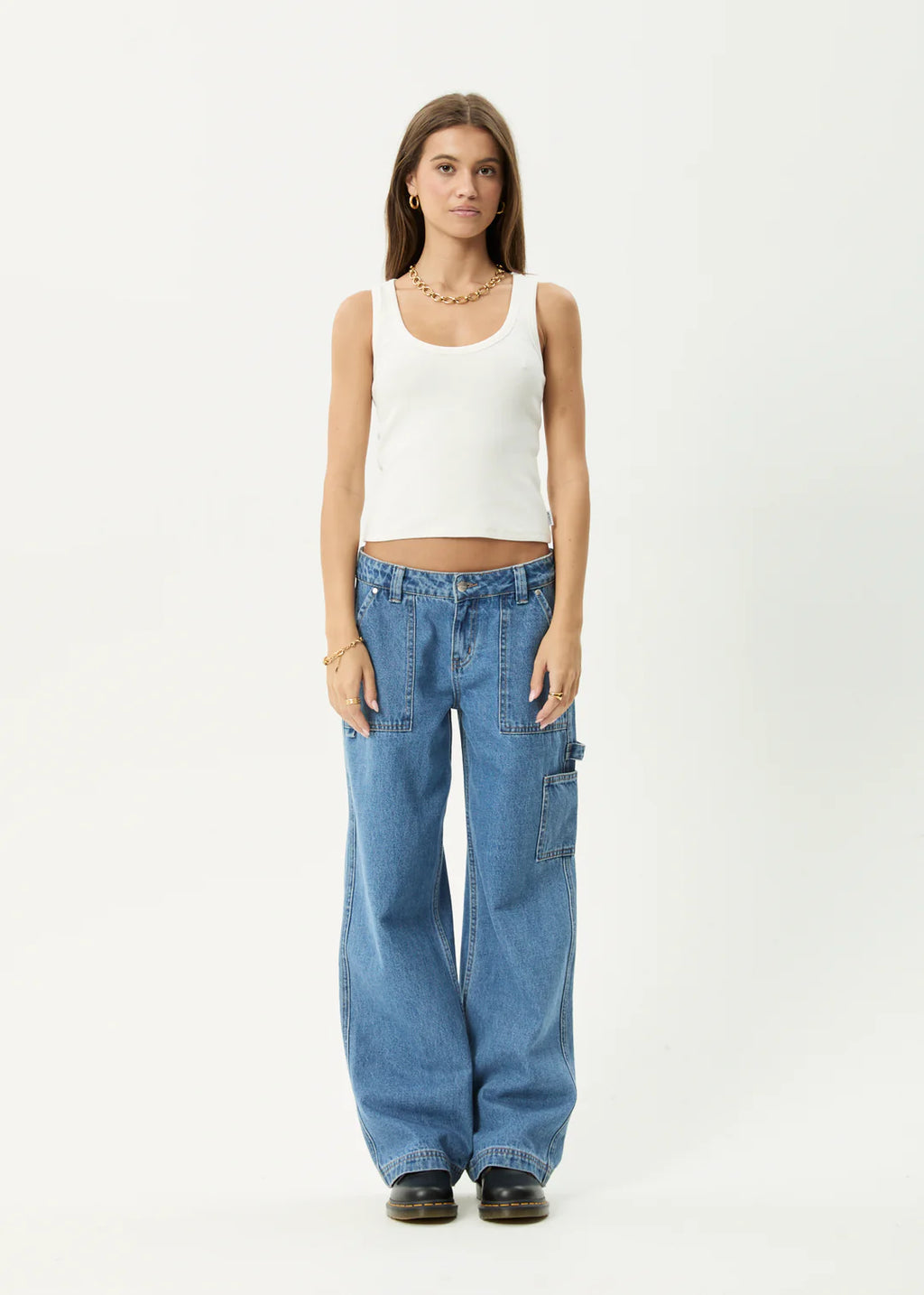 Afends Layden Rib Singlet - White