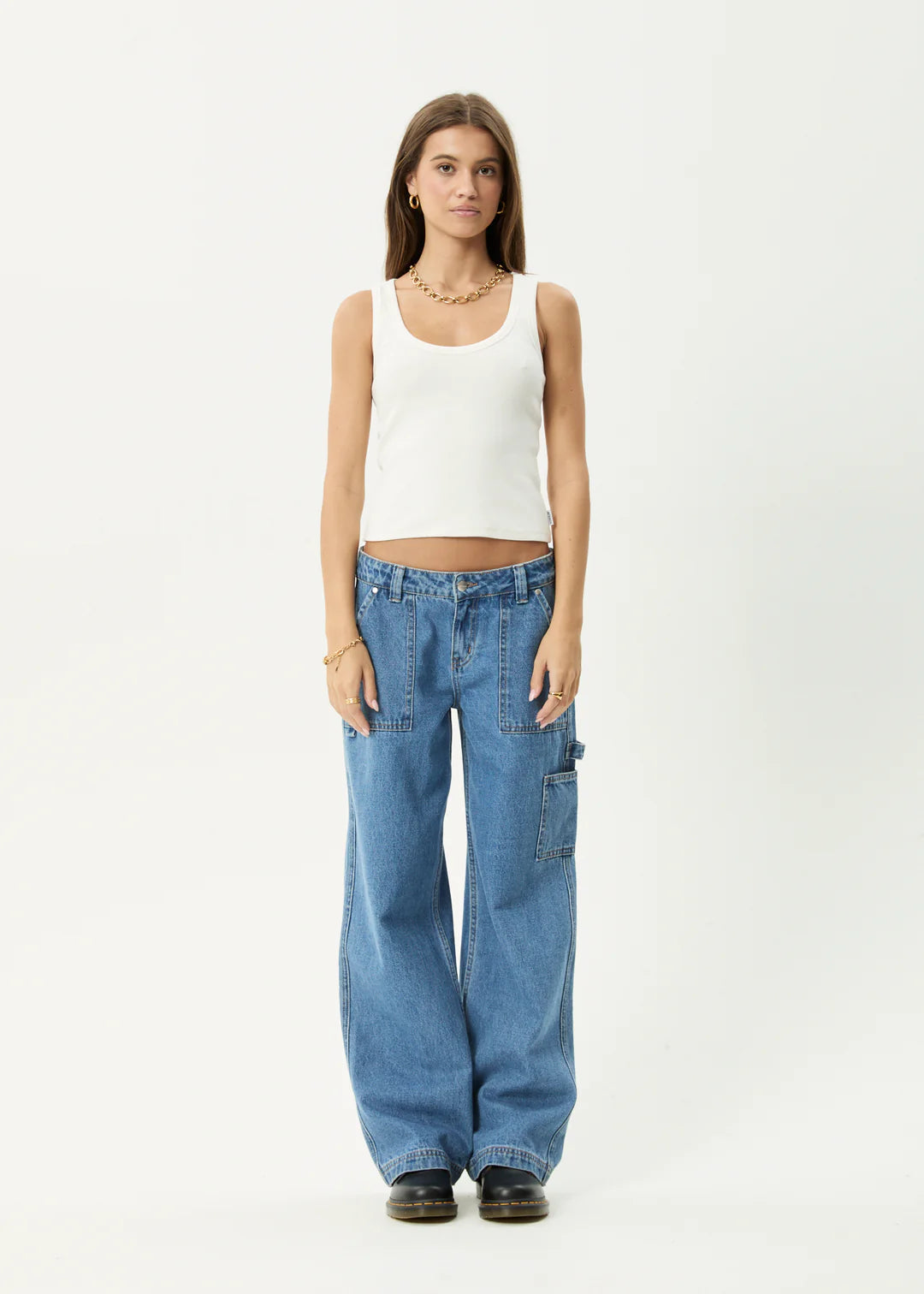 Afends Layden Rib Singlet - White