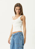 Afends Layden Rib Singlet - White