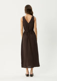 Afends Focus Seersucker Maxi Dress Coffee