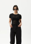 Poet Recycled Lace Baby Tee - Black