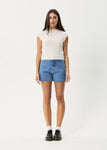 Afends Focus Seersucker Top Off White