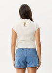 Afends Focus Seersucker Top Off White
