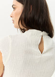 Afends Focus Seersucker Top Off White