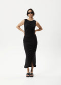 Afends Mirage Bamboo Sheer Maxi Dress Black