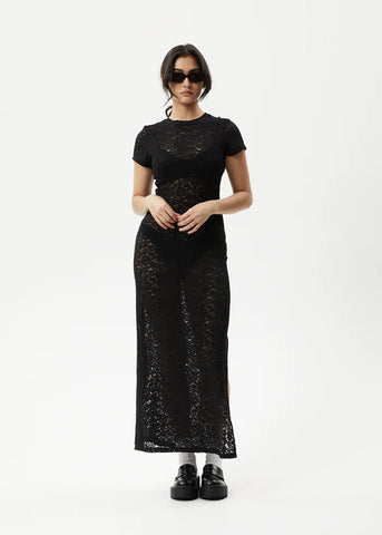 Poet Recycled Lace Maxi Dress - Black