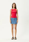 Afends Notice Recycled Rib Singlet - Tomato