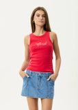 Afends Notice Recycled Rib Singlet - Tomato