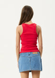 Afends Notice Recycled Rib Singlet - Tomato