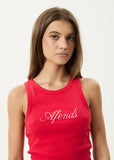 Afends Notice Recycled Rib Singlet - Tomato