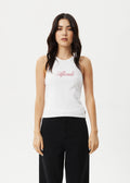 Afends Notice Recycled Rib Singlet White