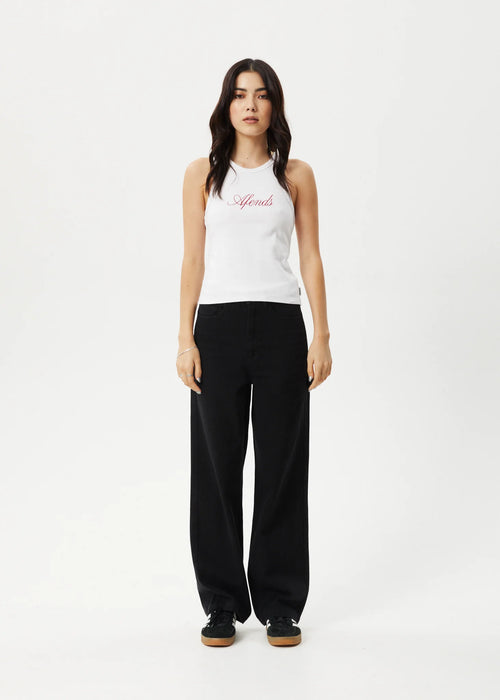 Afends Notice Recycled Rib Singlet White