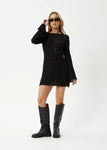 Riley Recycled Knit Mini Dress Black