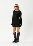 Riley Recycled Knit Mini Dress Black