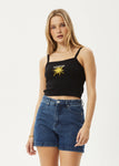 Sky High - Recycled Rib Singlet - Black