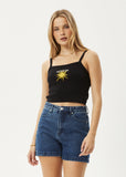 Sky High - Recycled Rib Singlet - Black