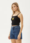 Sky High - Recycled Rib Singlet - Black