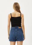 Sky High - Recycled Rib Singlet - Black