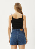 Sky High - Recycled Rib Singlet - Black