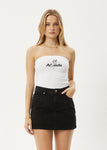 No Fury - Recycled Rib Tube Top - White