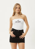 No Fury - Recycled Rib Tube Top - White