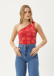 Valerie - Recycled One Shoulder Top - Tomato