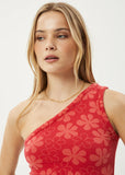 Valerie - Recycled One Shoulder Top - Tomato