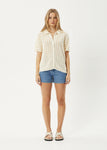 Claudia - Organic Knit Shirt - White / Sand