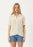 Claudia - Organic Knit Shirt - White / Sand