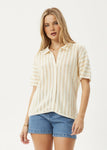 Claudia - Organic Knit Shirt - White / Sand