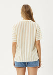 Claudia - Organic Knit Shirt - White / Sand