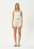 Claudia - Organic Knit Shorts - White / Sand