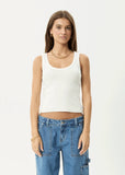 Afends Layden Rib Singlet - White