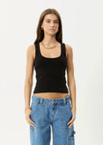 Afends Layden Rib Singlet - Black