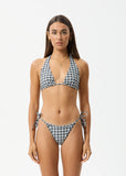 Asher - Recycled Check Bikini Bottom - Black Check