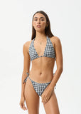 Asher - Recycled Check Bikini Bottom - Black Check