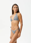 Asher - Recycled Check Bikini Bottom - Black Check