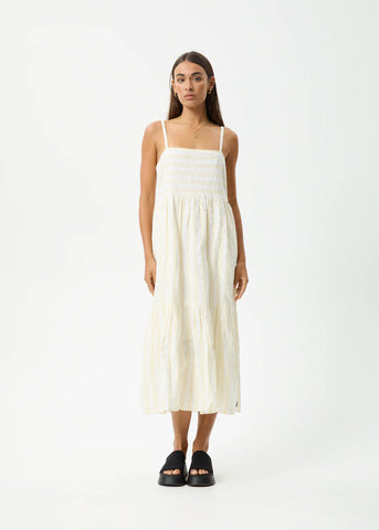 Splice - Organic Maxi Dress - White / Lemongrass