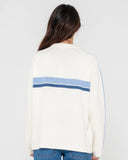 Rusty White Lines Crew Neck Knit