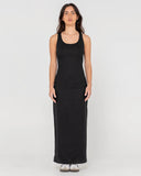 Rusty Cross Back Fitted Maxi Dress