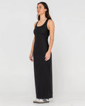 Rusty Cross Back Fitted Maxi Dress