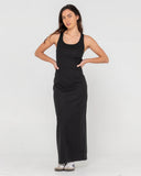 Rusty Cross Back Fitted Maxi Dress