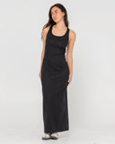 Rusty Cross Back Fitted Maxi Dress