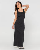 Rusty Cross Back Fitted Maxi Dress