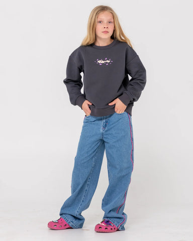 Rusty Wildflower Relaxed Crew Fleece Girls